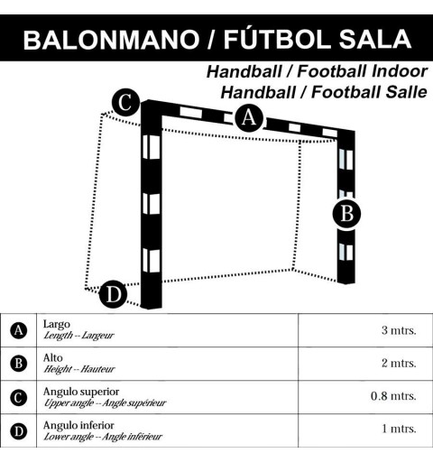 Juego Redes Porterías Fútbol-Sala / Balonmano Antivandálicas