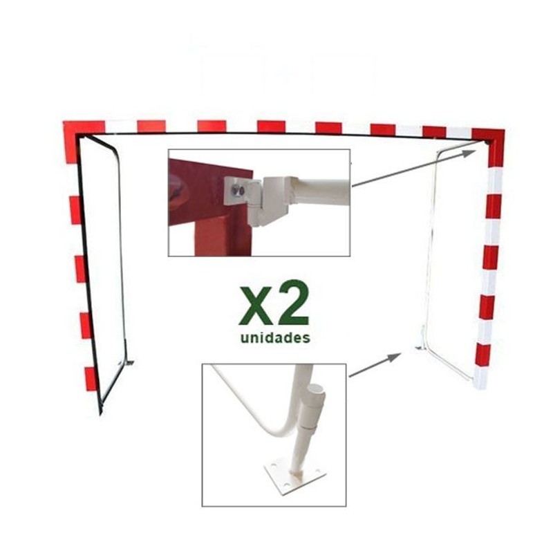 Juego Porterías Abatibles 80x80 Metálicas Fútbol-Sala / Balonmano