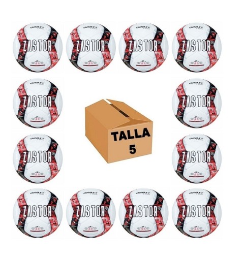 Pack 12 Balones Fútbol Zastor Orbit 5F4000 Red T-5