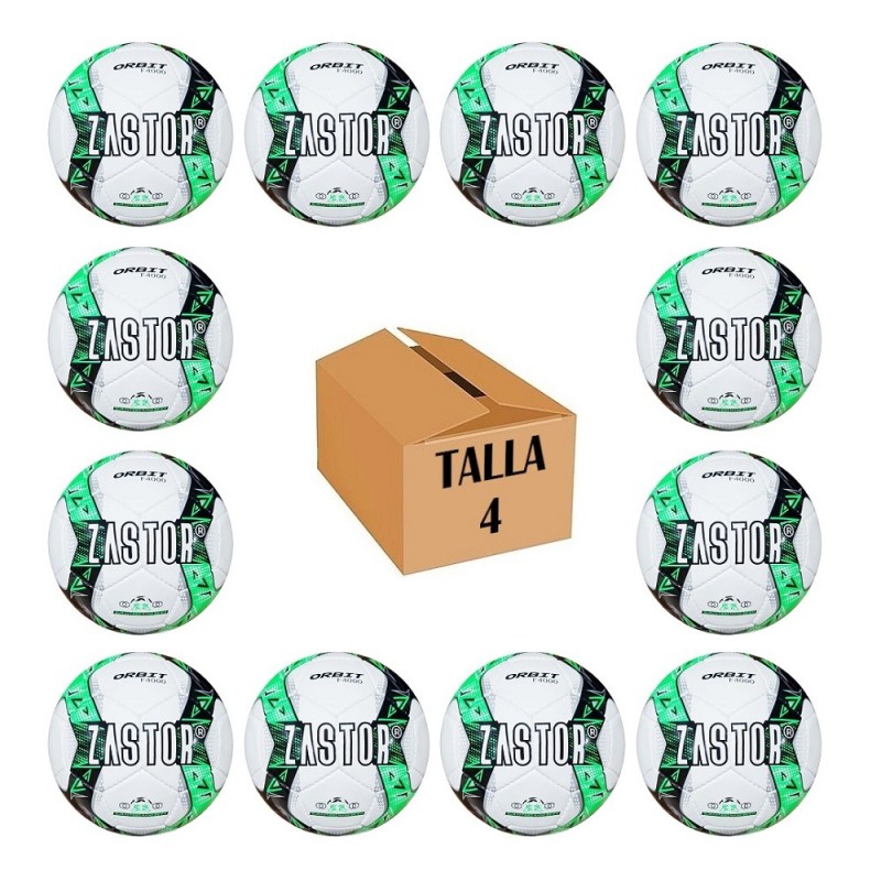 Pack 12 Balones Fútbol Zastor Orbit 4F4000  Green T-4