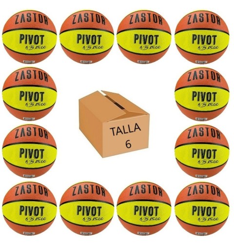 Pack 12 Balones Baloncesto Zastor Pivot 6B1500 T-6