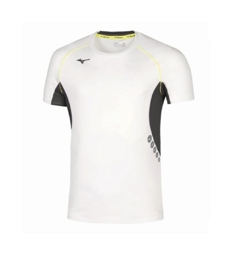 camiseta blanca mizuno vesatil tanto para entrenar como para estar en casa