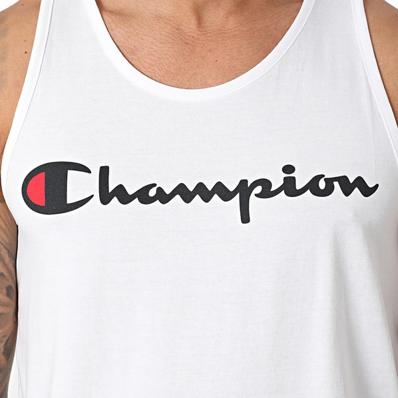 camiseta champion de tirantes con logo estampado en el pecho