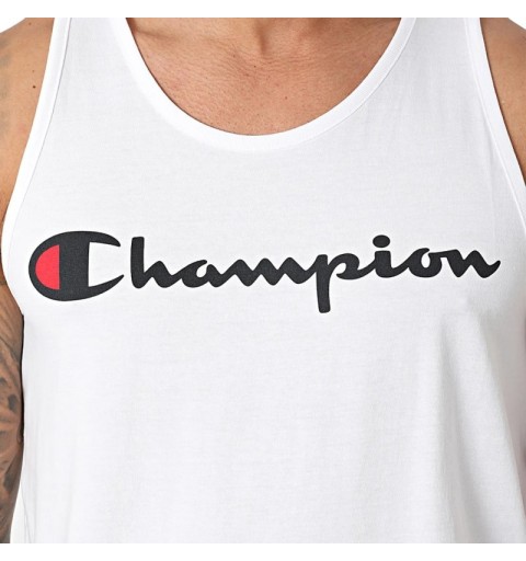 camiseta champion de tirantes con logo estampado en el pecho