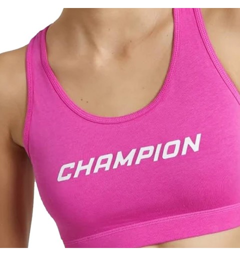 entrena con comodidad gracias a este sujetador champion color fucsia