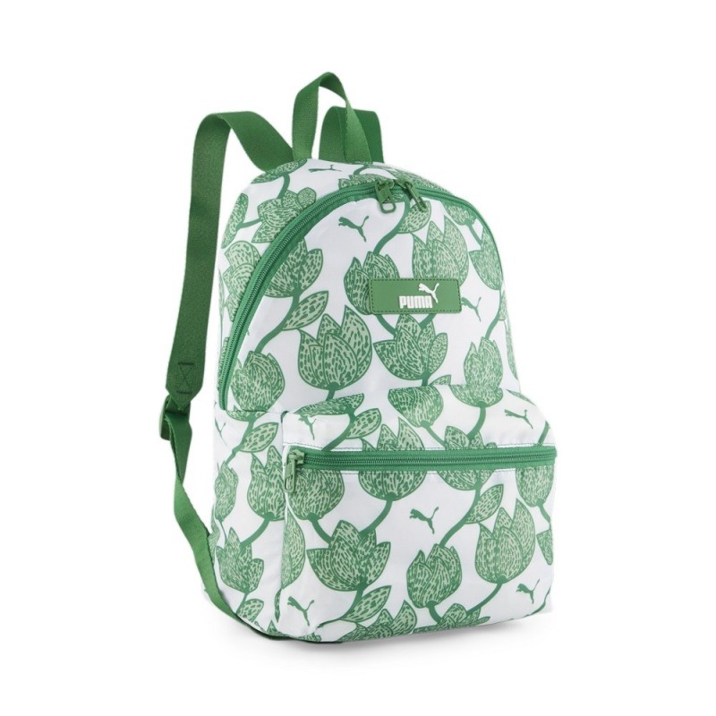 Mochila de Puma blanca con flores verdes