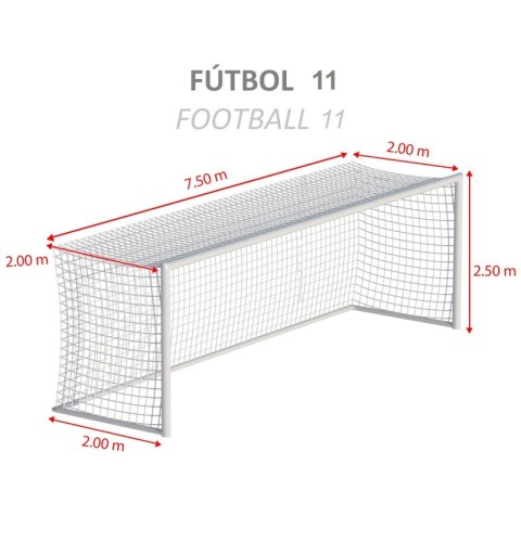 Dimensiones redes cajón para fútbol